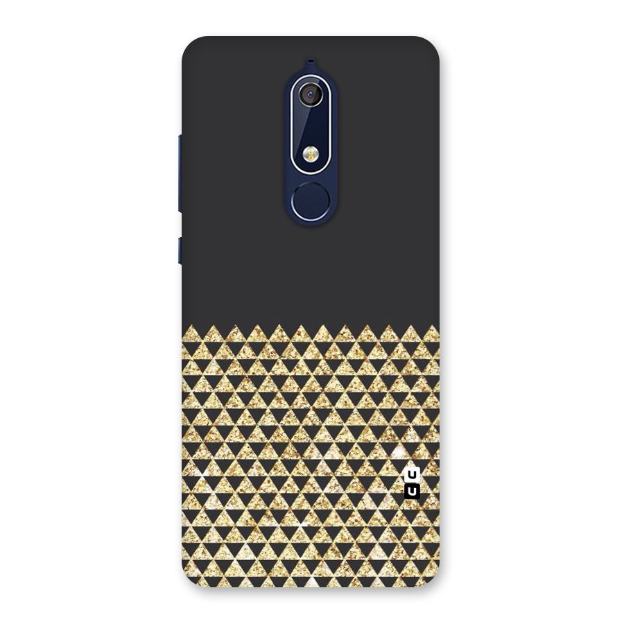 Dark Grey Golden Triangles Back Case for Nokia 5.1