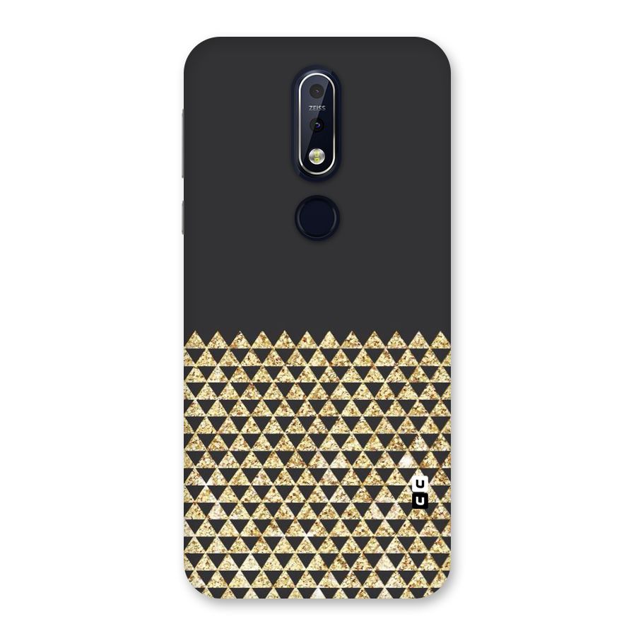 Dark Grey Golden Triangles Back Case for Nokia 7.1