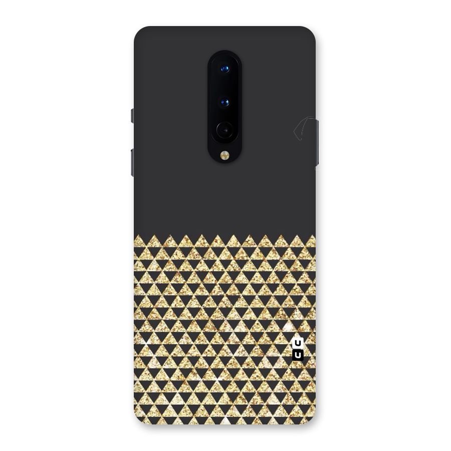 Dark Grey Golden Triangles Back Case for OnePlus 8