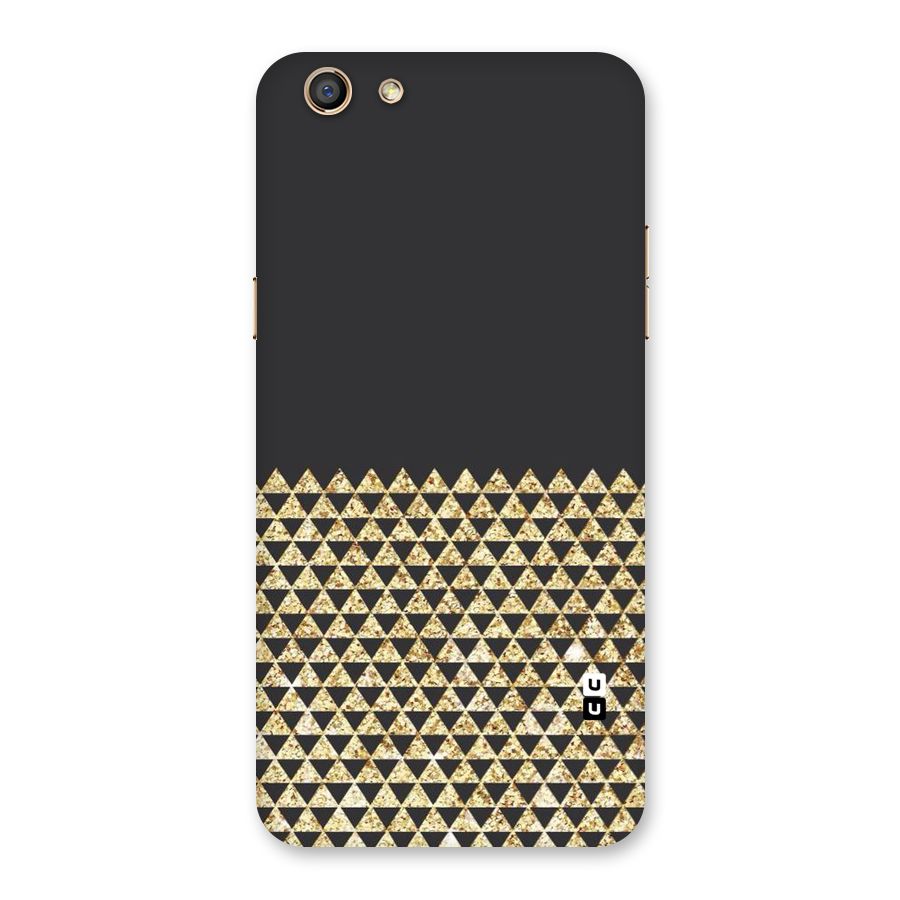Dark Grey Golden Triangles Back Case for Oppo F3