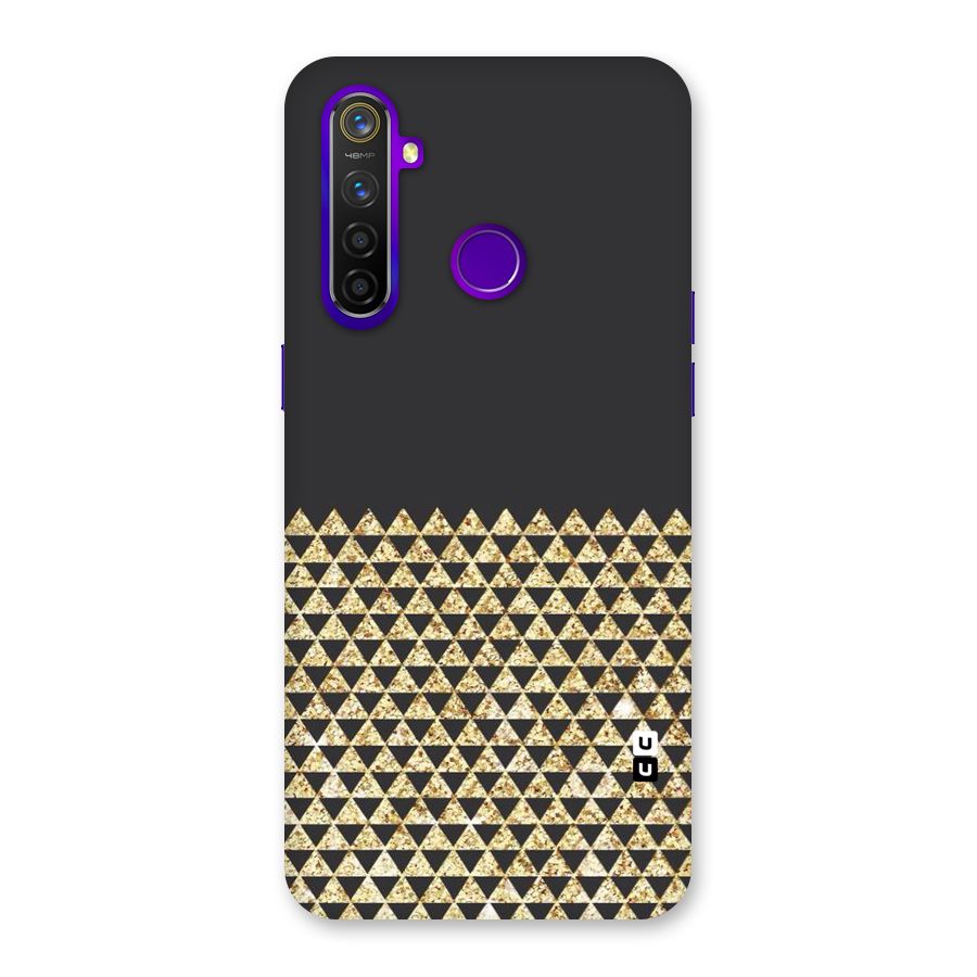 Dark Grey Golden Triangles Back Case for Realme 5 Pro