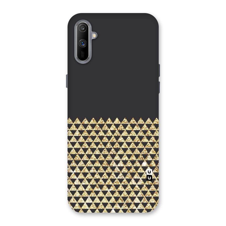 Dark Grey Golden Triangles Back Case for Realme C3