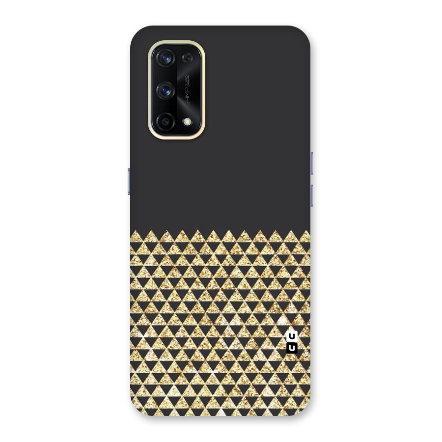 Dark Grey Golden Triangles Glass Back Case for Realme X7 Pro