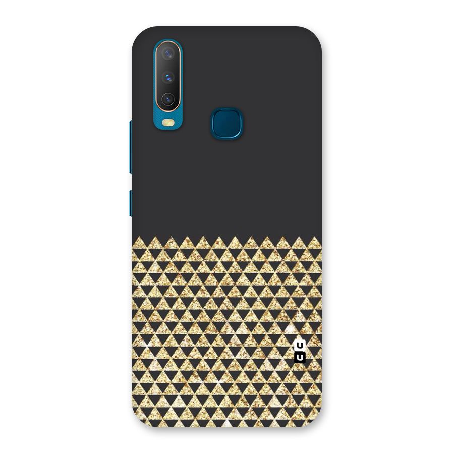 Dark Grey Golden Triangles Back Case for Vivo U10