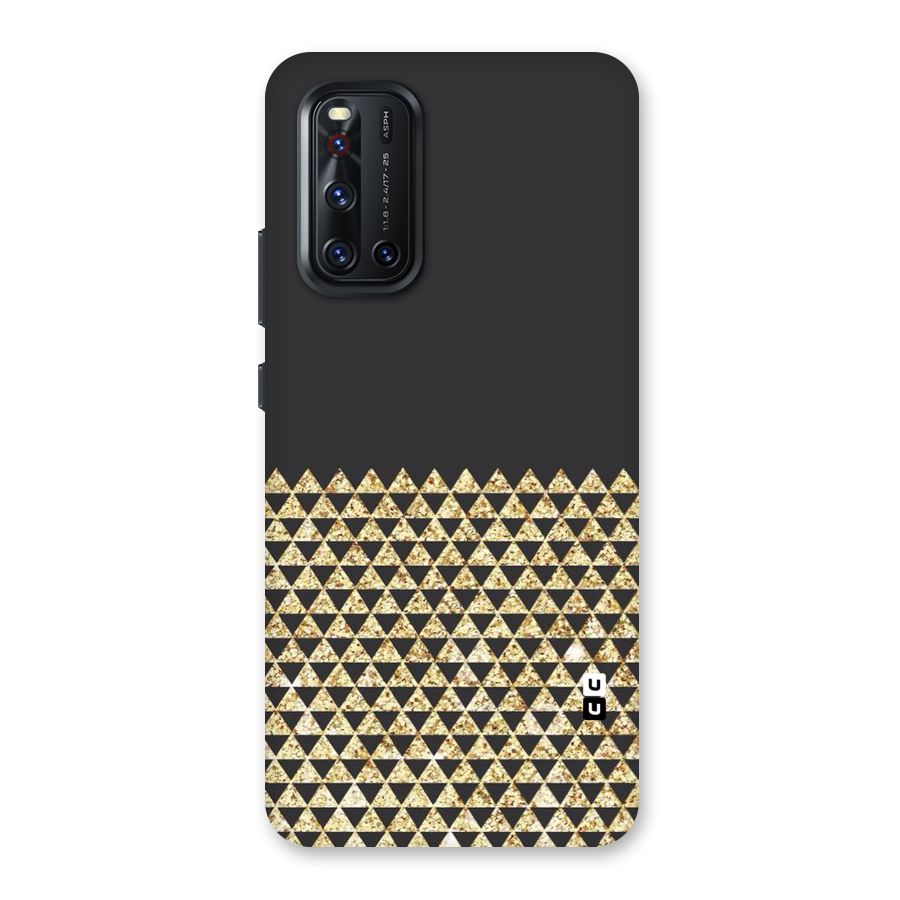Dark Grey Golden Triangles Back Case for Vivo V19
