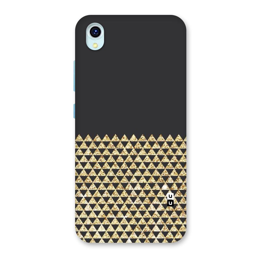 Dark Grey Golden Triangles Back Case for Vivo Y1s