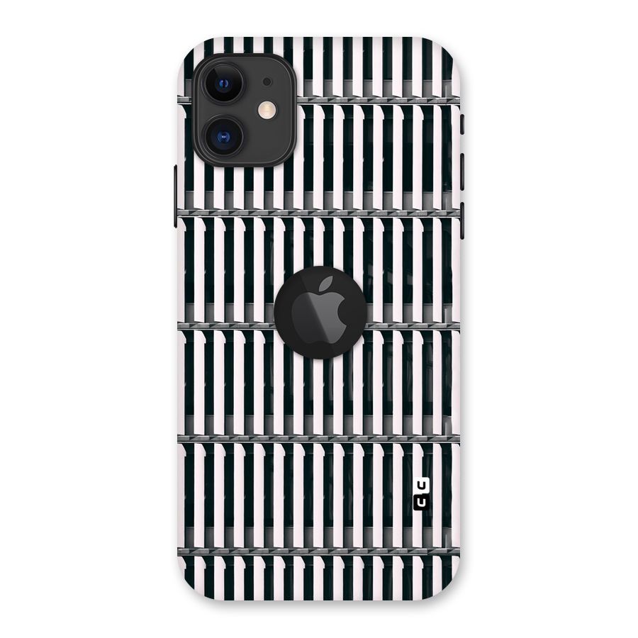 Dark Lines Pattern Back Case for iPhone 11 Logo Cut