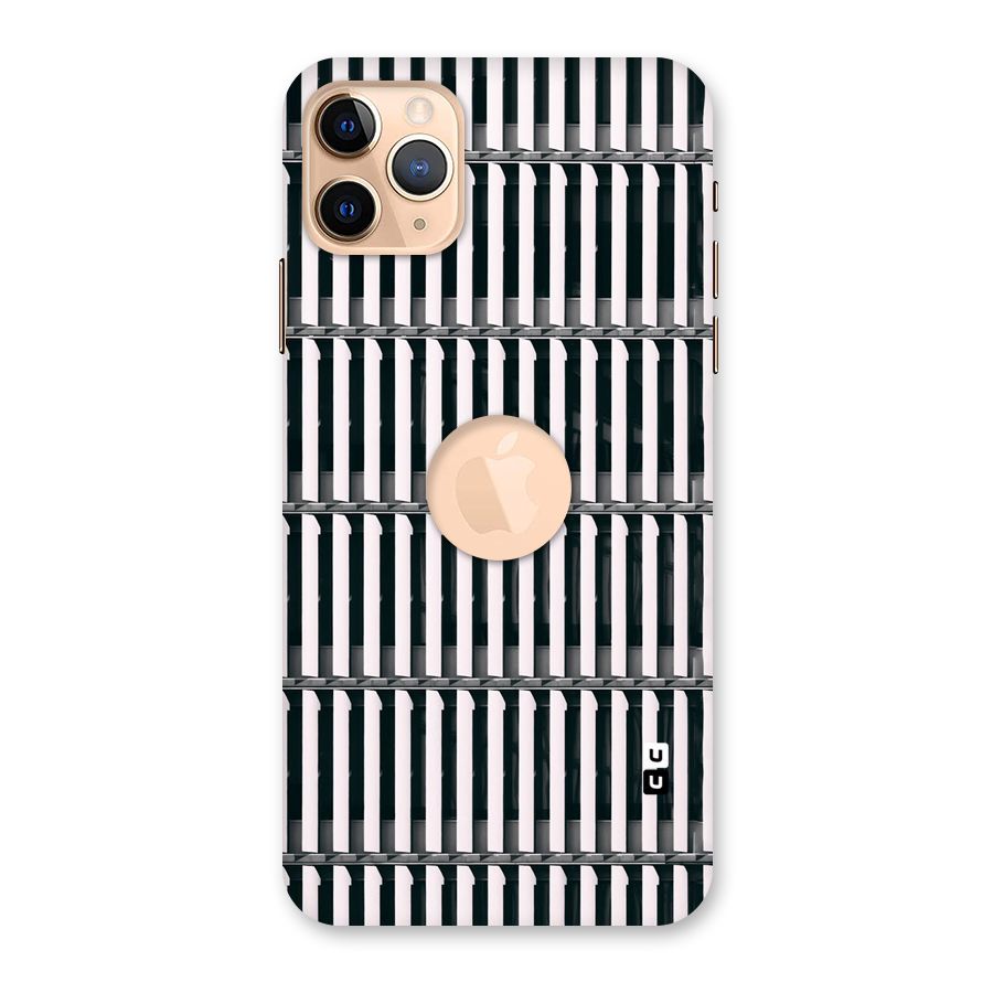 Dark Lines Pattern Back Case for iPhone 11 Pro Max Logo Cut