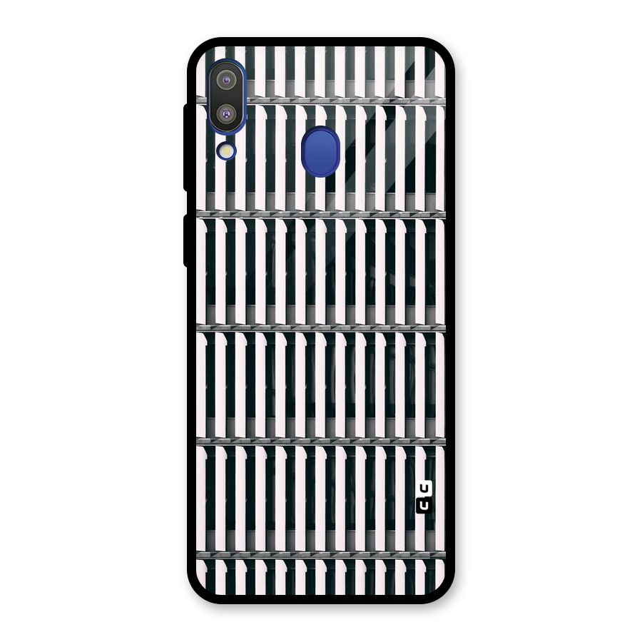 Dark Lines Pattern Glass Back Case for Galaxy M20