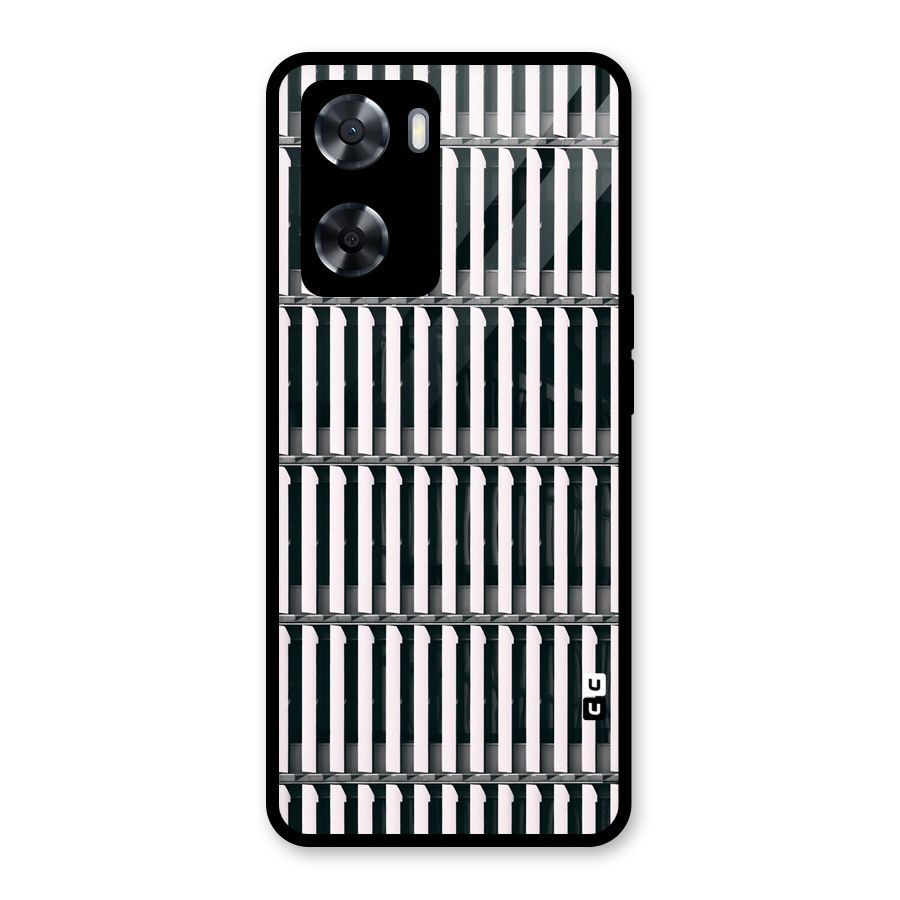 Dark Lines Pattern Glass Back Case for Oppo A57 2022