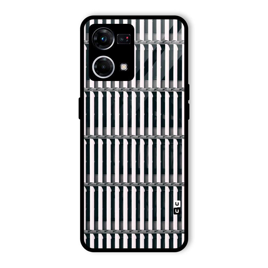 Dark Lines Pattern Glass Back Case for Oppo F21 Pro 5G