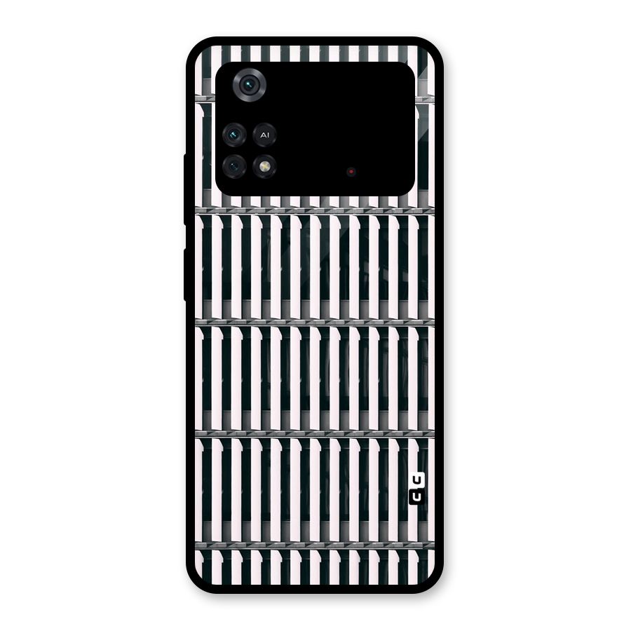 Dark Lines Pattern Glass Back Case for Poco M4 Pro 4G