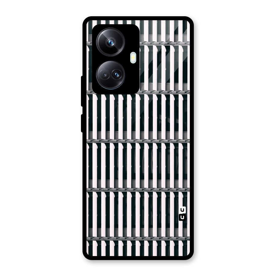 Dark Lines Pattern Glass Back Case for Realme 10 Pro Plus