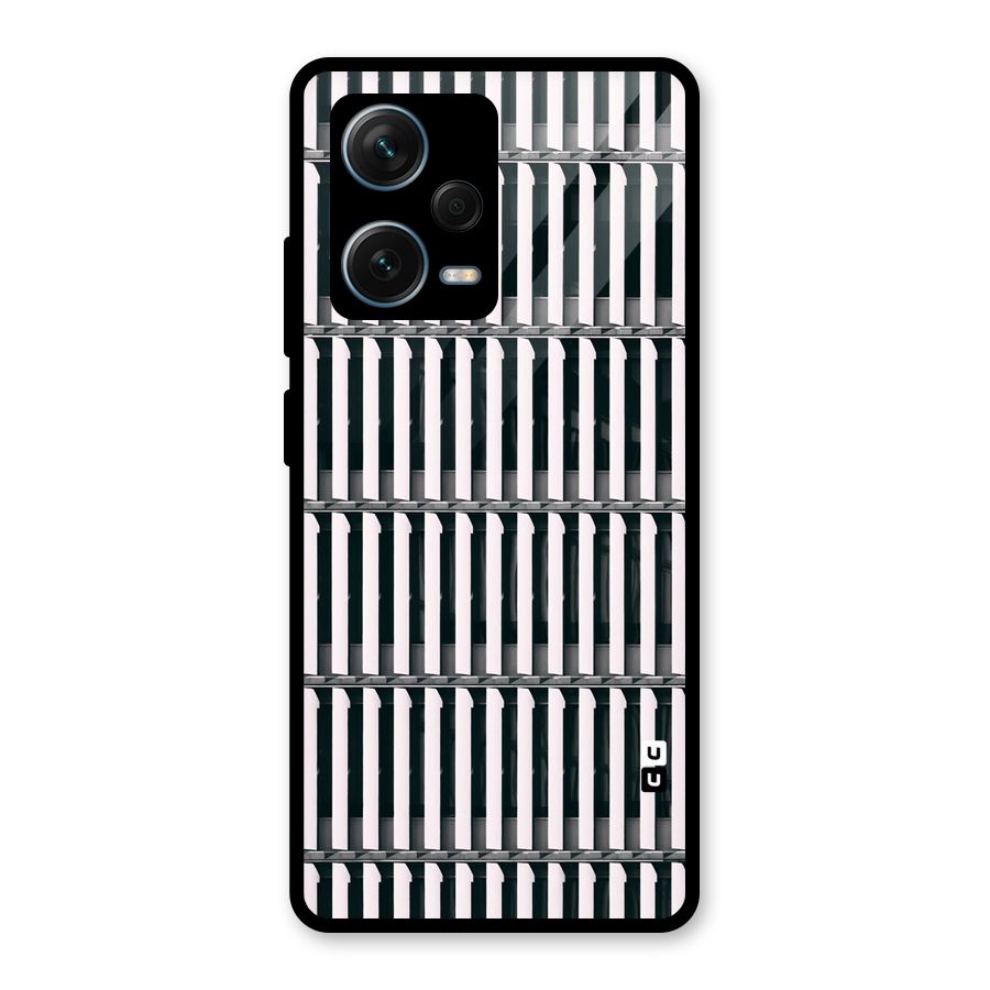 Dark Lines Pattern Glass Back Case for Redmi Note 12 Pro Plus 5G