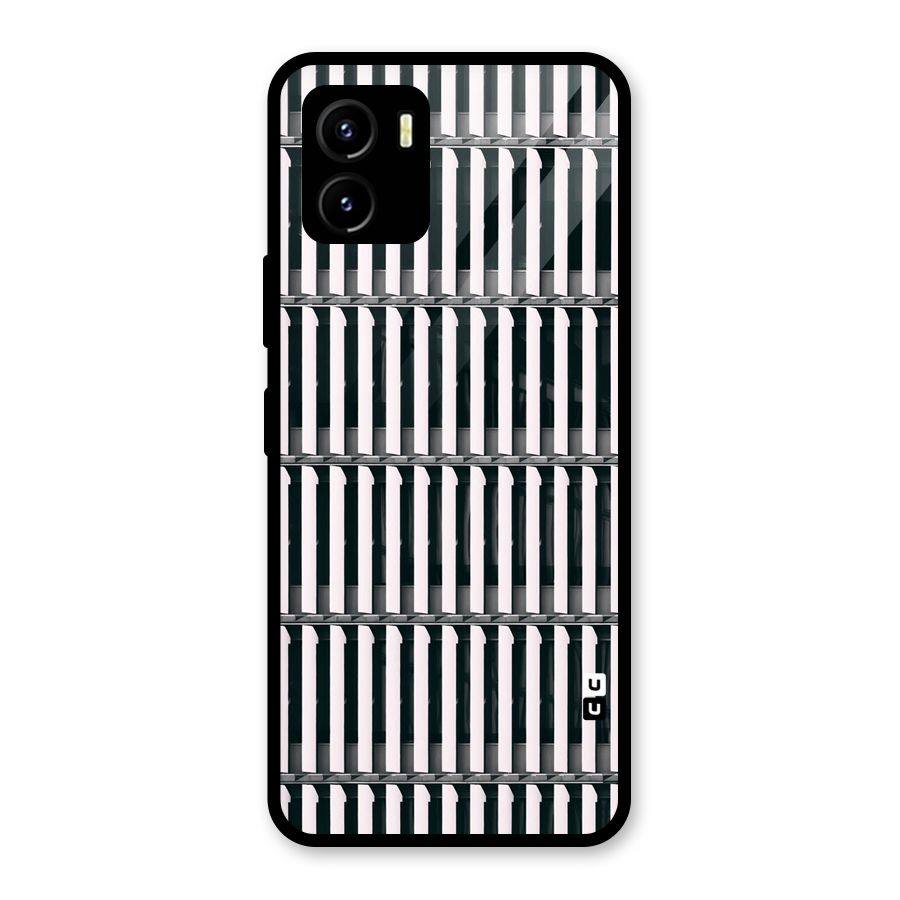 Dark Lines Pattern Glass Back Case for Vivo Y15s