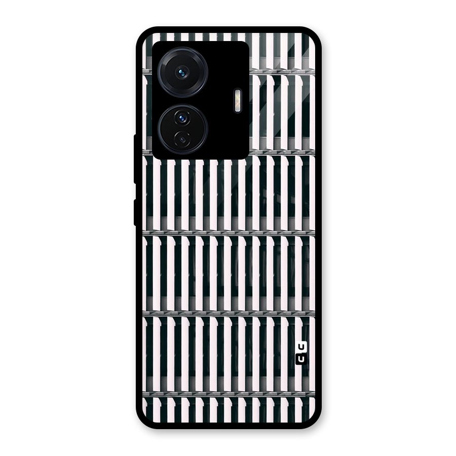 Dark Lines Pattern Glass Back Case for Vivo iQOO Z6 Pro