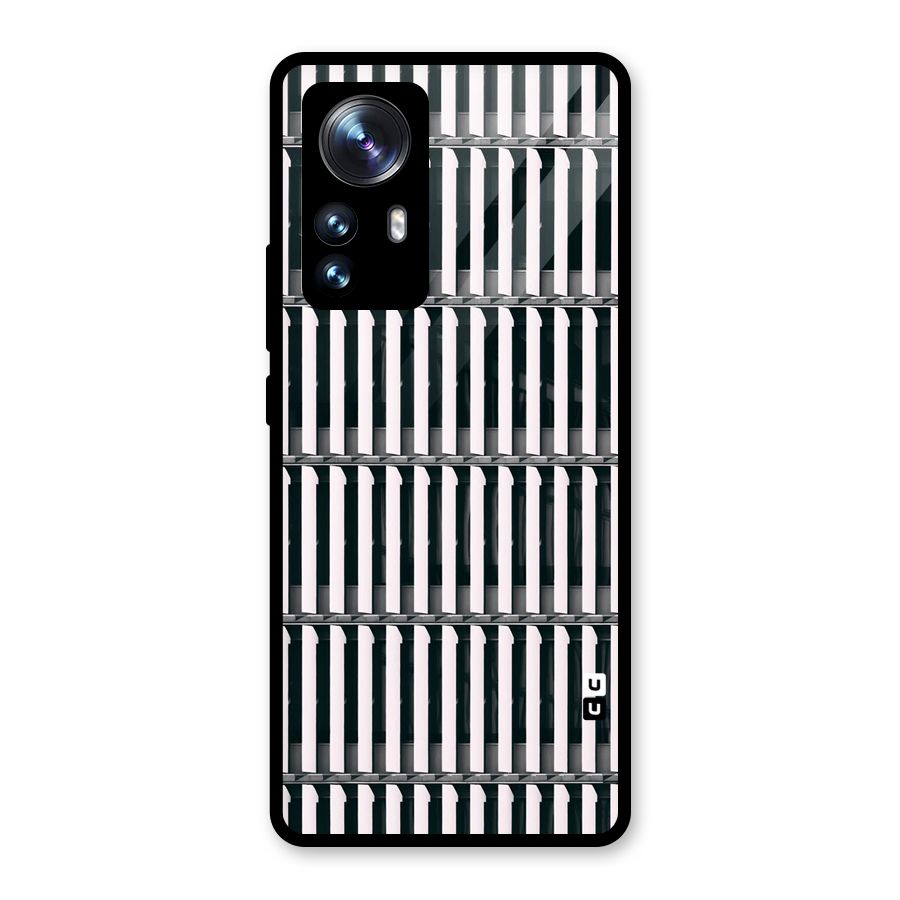 Dark Lines Pattern Glass Back Case for Xiaomi 12 Pro