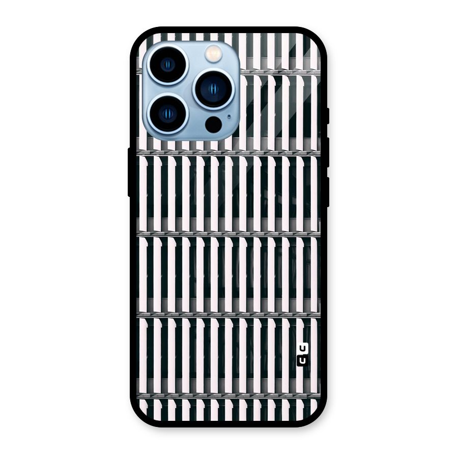Dark Lines Pattern Glass Back Case for iPhone 13 Pro