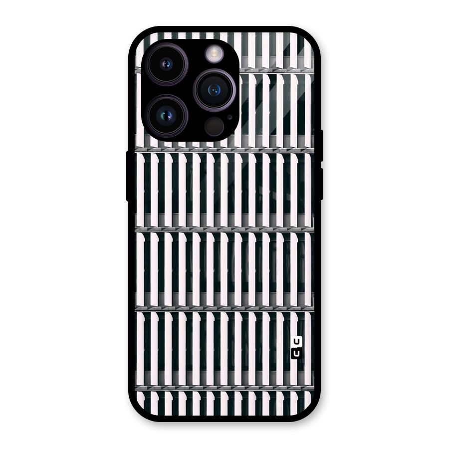 Dark Lines Pattern Glass Back Case for iPhone 14 Pro