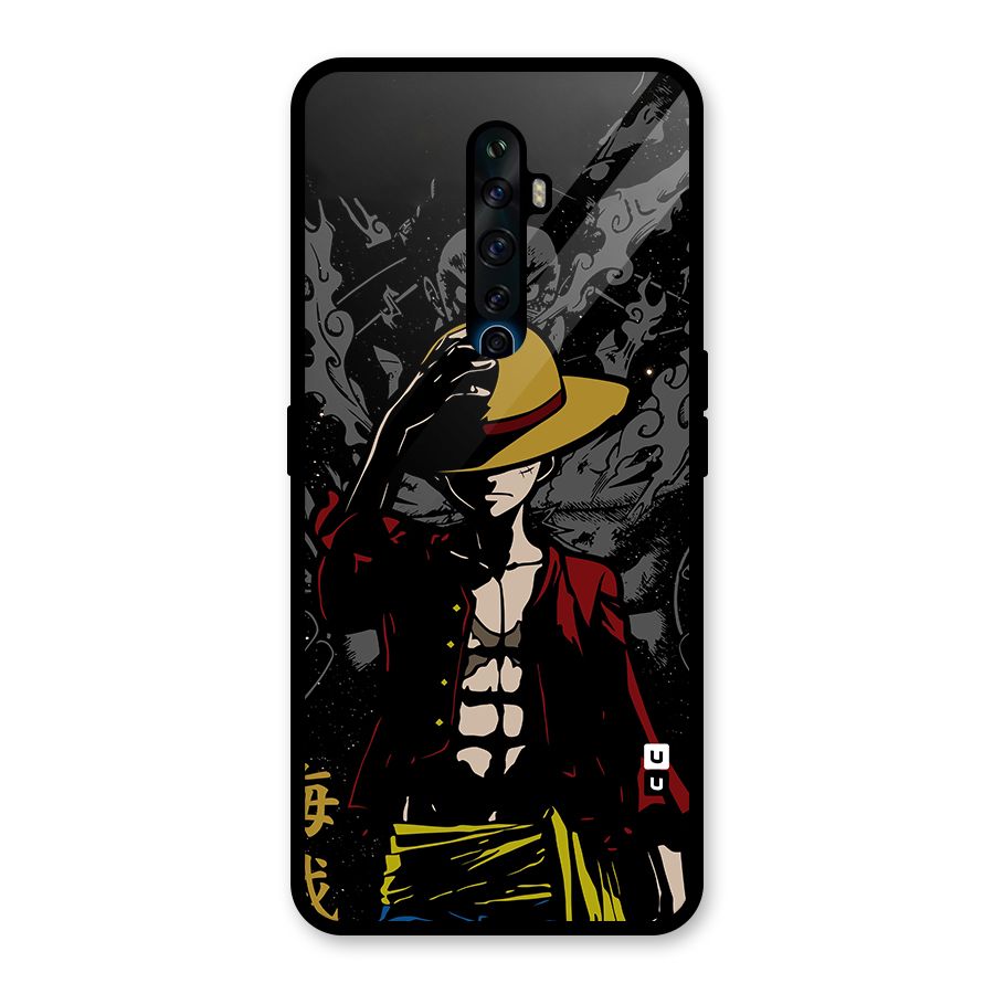 Dark Luffy Art Glass Back Case for Oppo Reno2 F