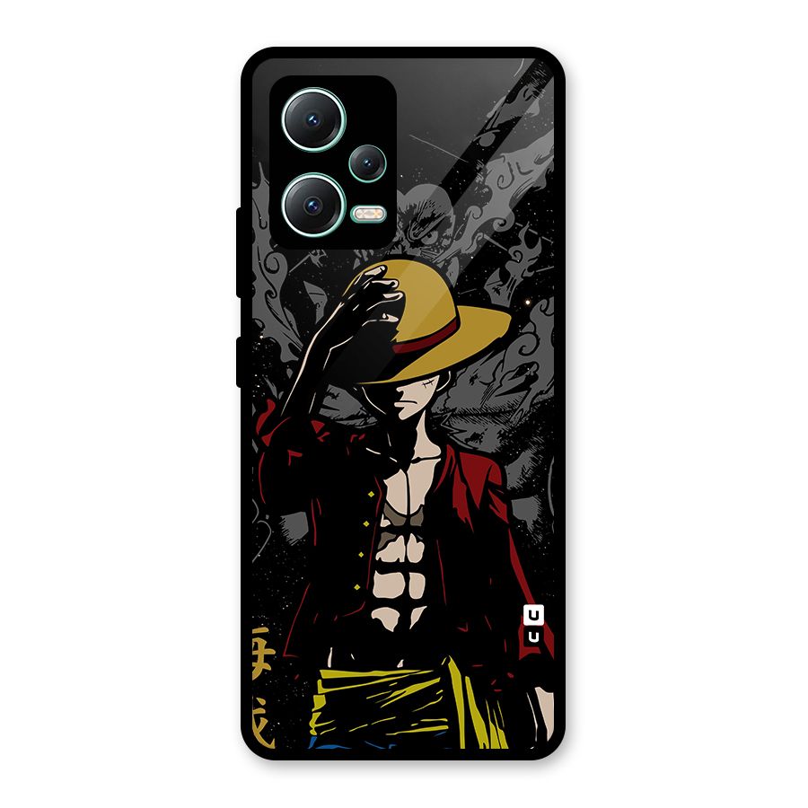 Dark Luffy Art Glass Back Case for Redmi Note 12 5G