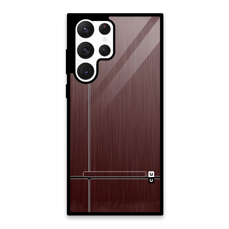Dark Maroon Classic Design Glass Back Case for Galaxy S22 Ultra 5G