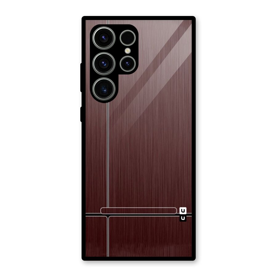 Dark Maroon Classic Design Glass Back Case for Galaxy S23 Ultra