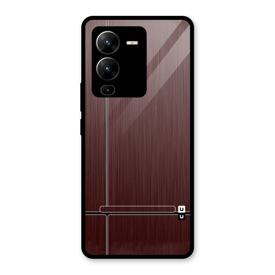 Dark Maroon Classic Design Glass Back Case for Vivo V25 Pro