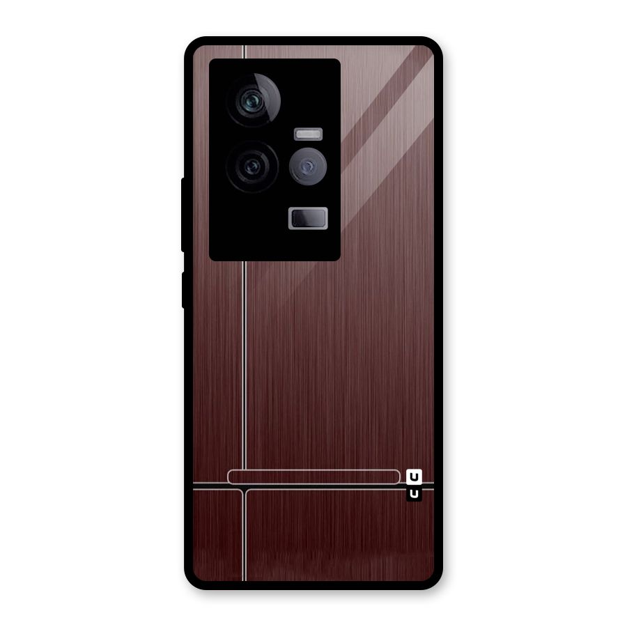 Dark Maroon Classic Design Glass Back Case for Vivo iQOO 11 5G