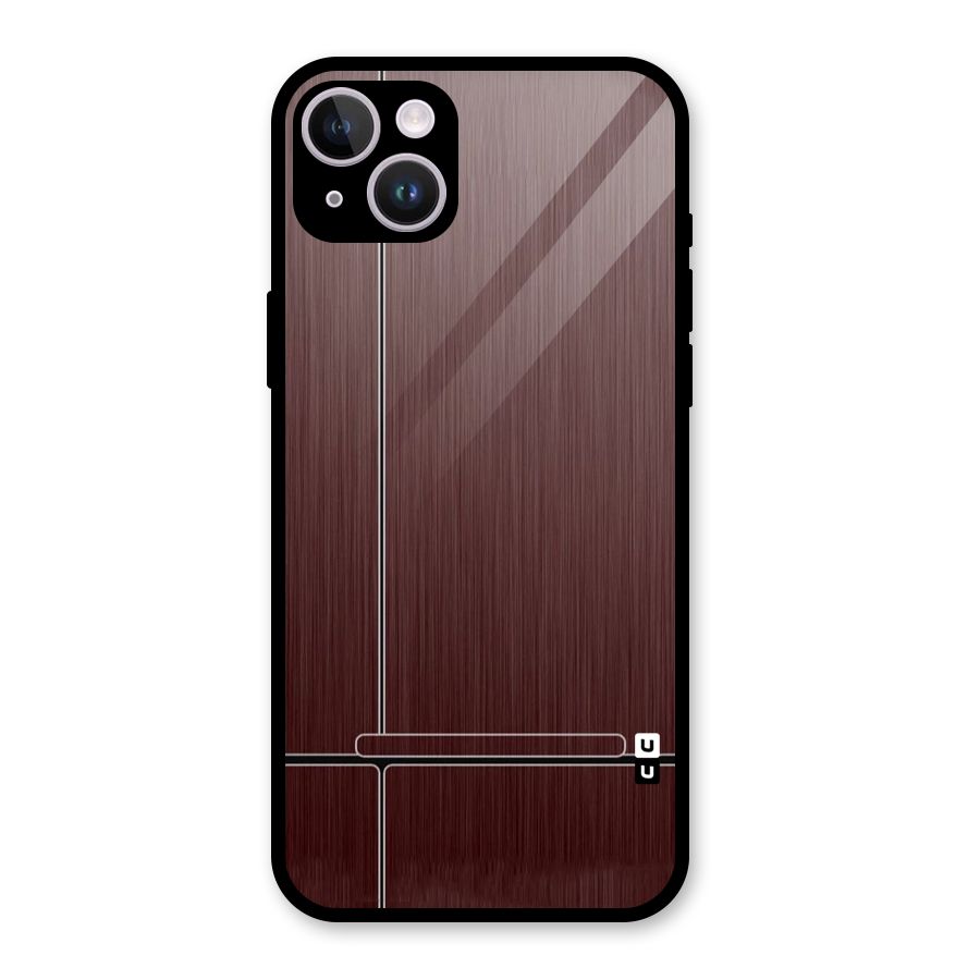 Dark Maroon Classic Design Glass Back Case for iPhone 14 Plus