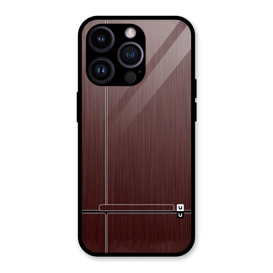 Dark Maroon Classic Design Glass Back Case for iPhone 14 Pro