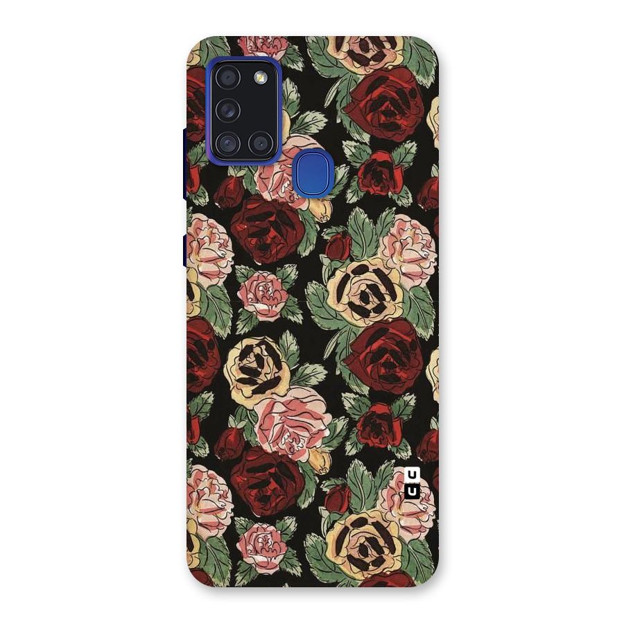Dark Pastel Flowers Back Case for Galaxy A21s