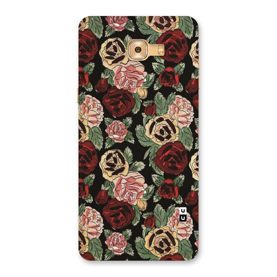 Dark Pastel Flowers Back Case for Galaxy C9 Pro