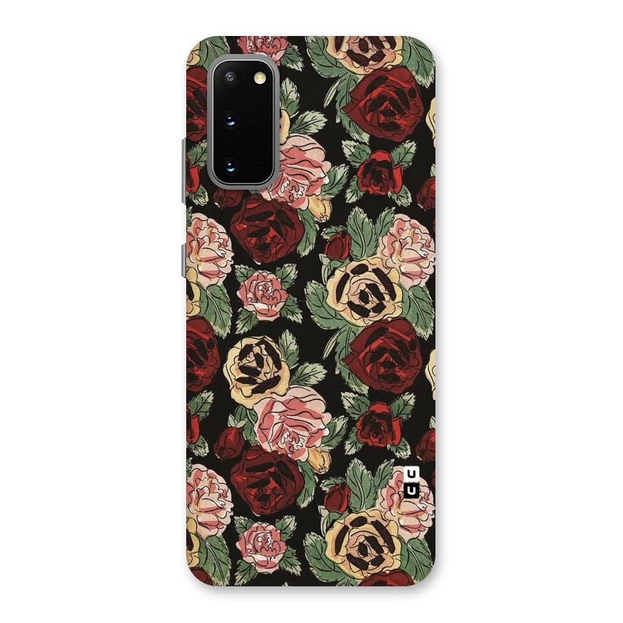 Dark Pastel Flowers Back Case for Galaxy S20