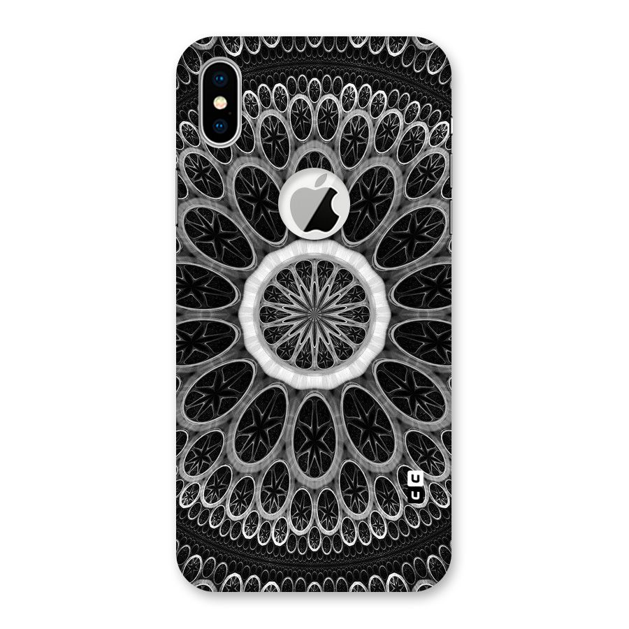 Dark Pattern Art Back Case for iPhone X Logo Cut