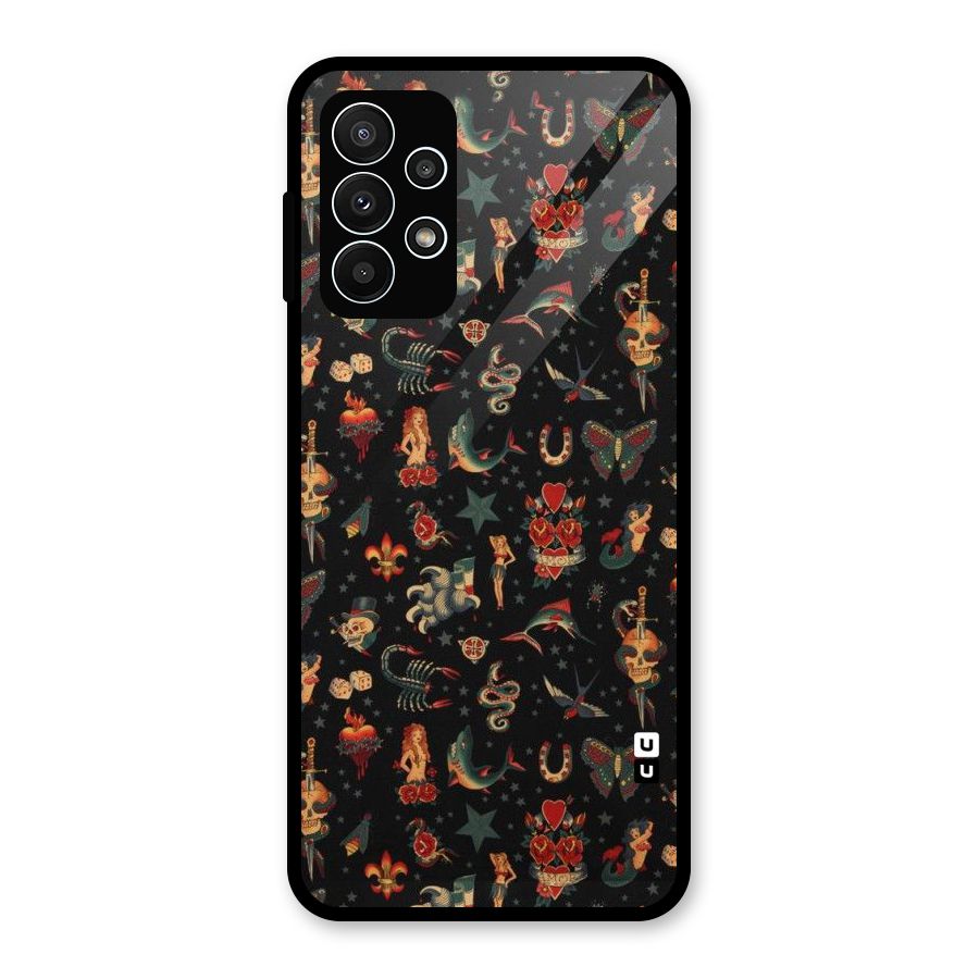 Dark Pattern Glass Back Case for Galaxy A23