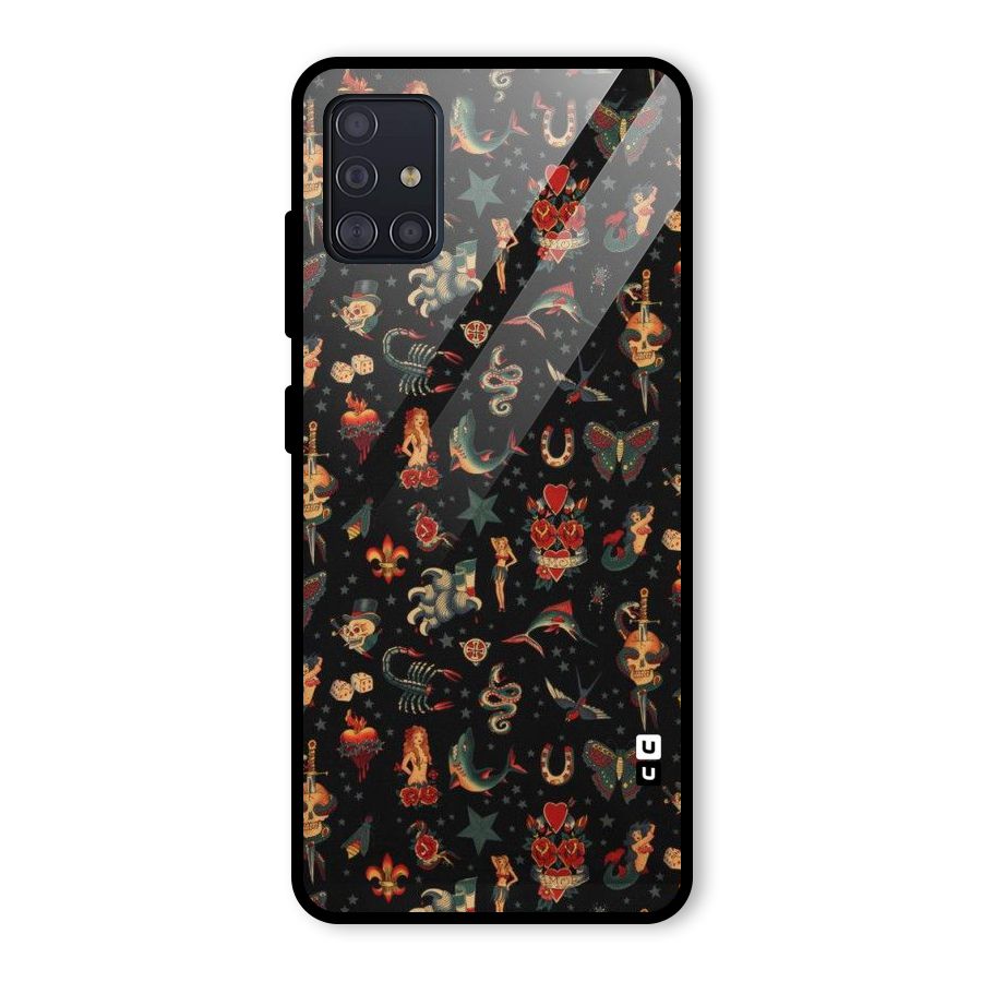 Dark Pattern Glass Back Case for Galaxy A51