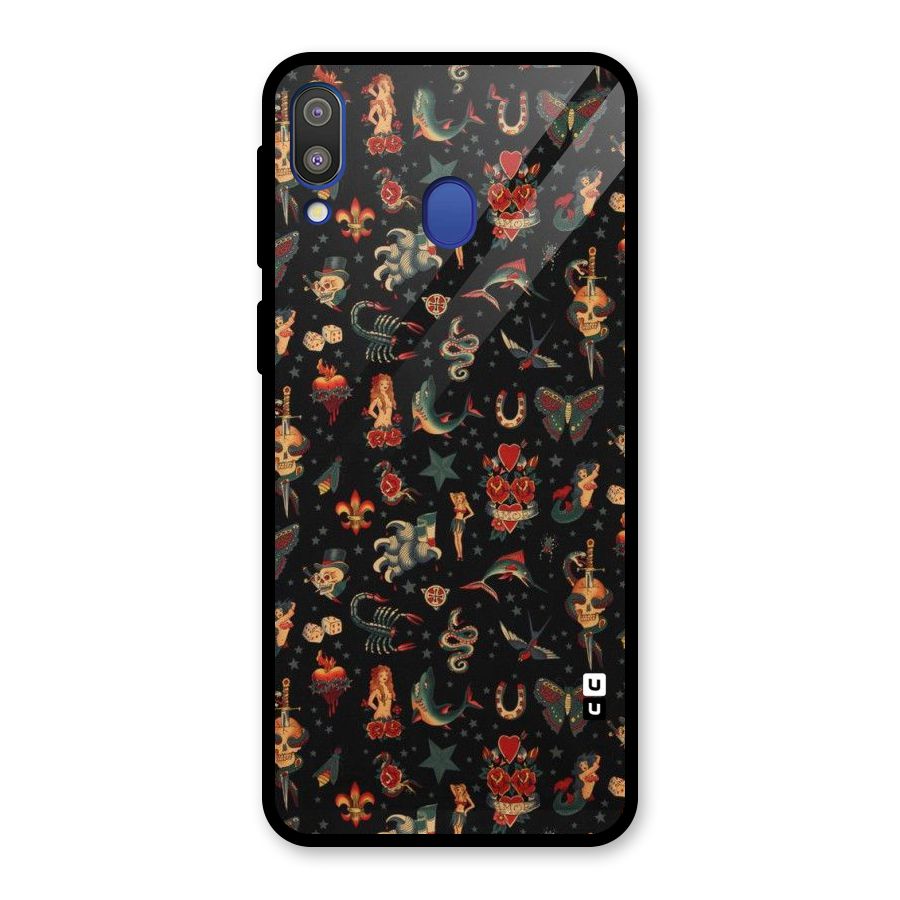 Dark Pattern Glass Back Case for Galaxy M20