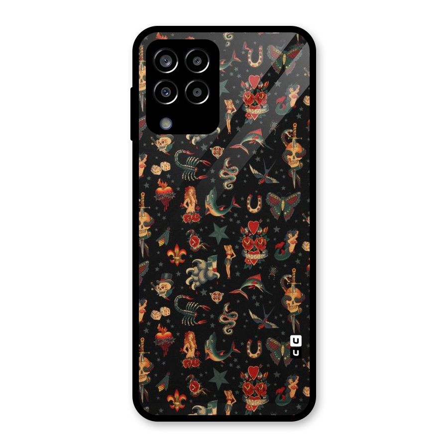 Dark Pattern Glass Back Case for Galaxy M33