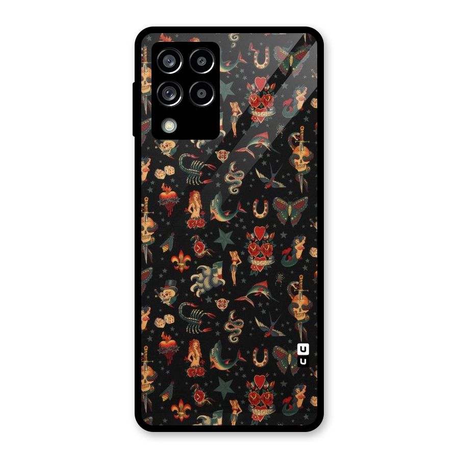 Dark Pattern Glass Back Case for Galaxy M53 5G