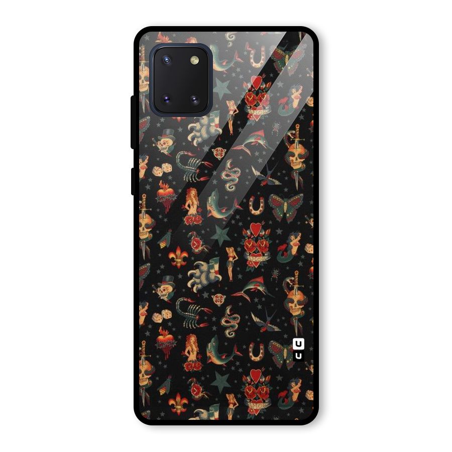 Dark Pattern Glass Back Case for Galaxy Note 10 Lite