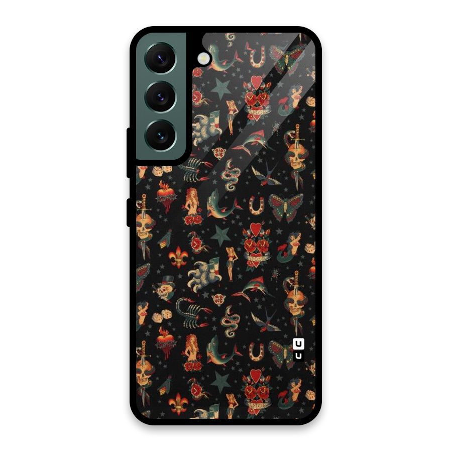 Dark Pattern Glass Back Case for Galaxy S22 5G