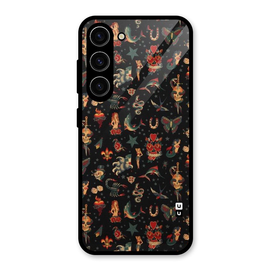 Dark Pattern Glass Back Case for Galaxy S23