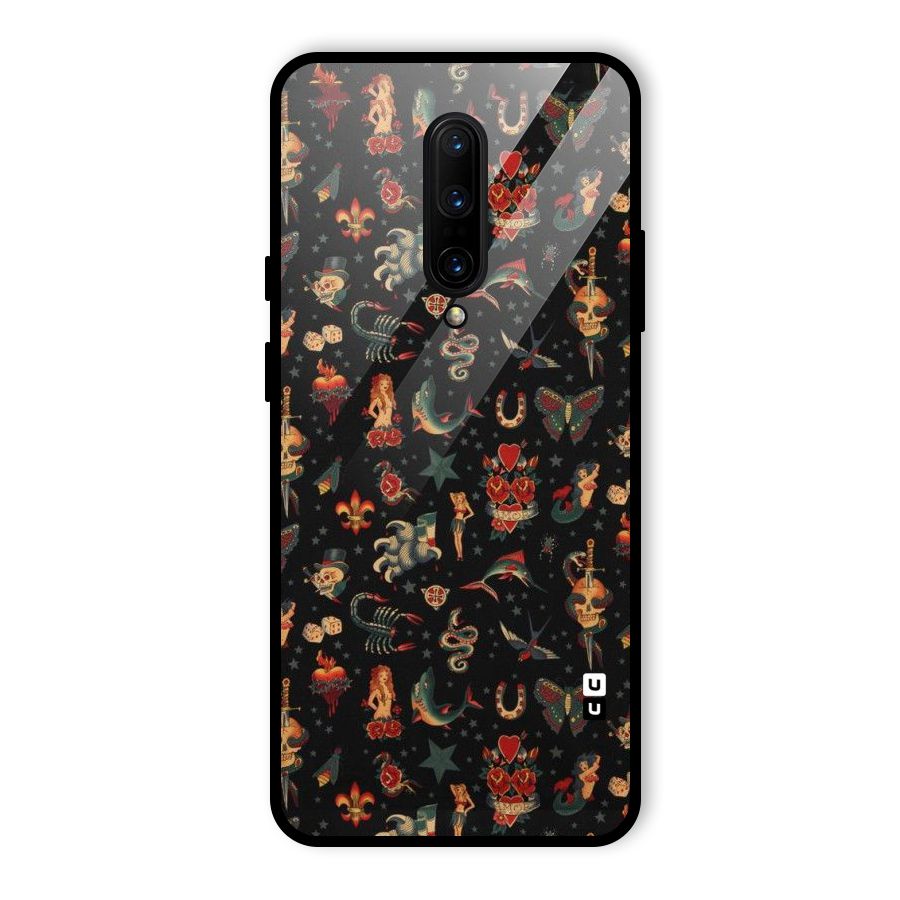 Dark Pattern Glass Back Case for OnePlus 7 Pro