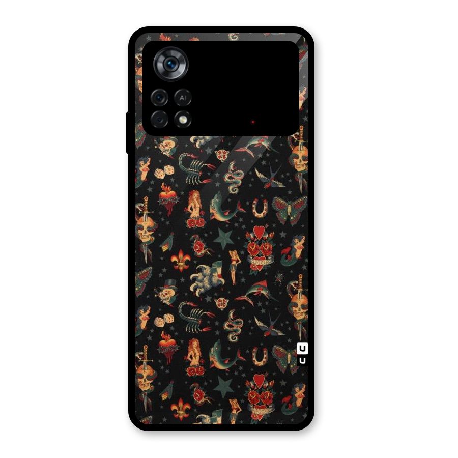 Dark Pattern Glass Back Case for Poco X4 Pro 5G