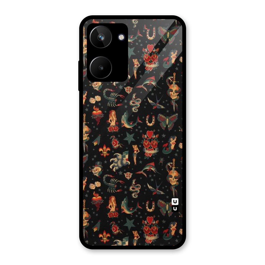 Dark Pattern Glass Back Case for Realme 10