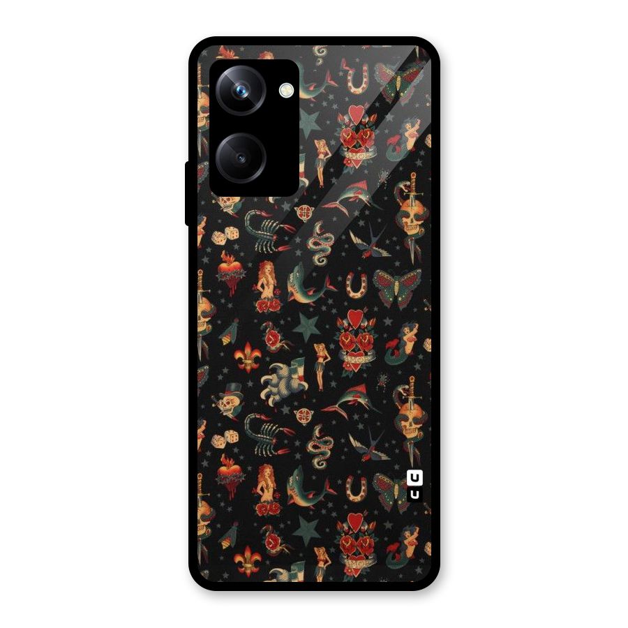Dark Pattern Glass Back Case for Realme 10 Pro