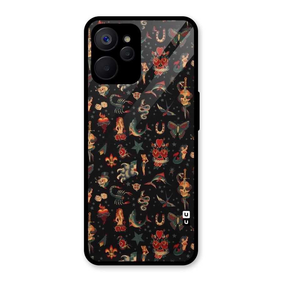 Dark Pattern Glass Back Case for Realme 9i 5G