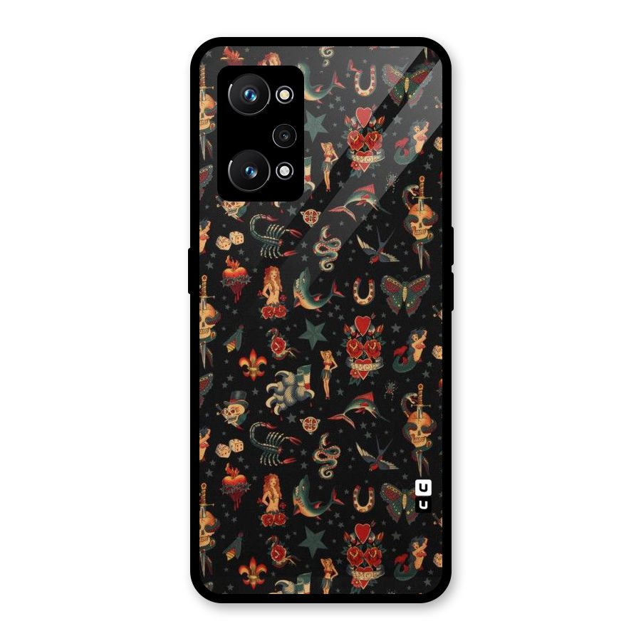 Dark Pattern Glass Back Case for Realme GT Neo 3T