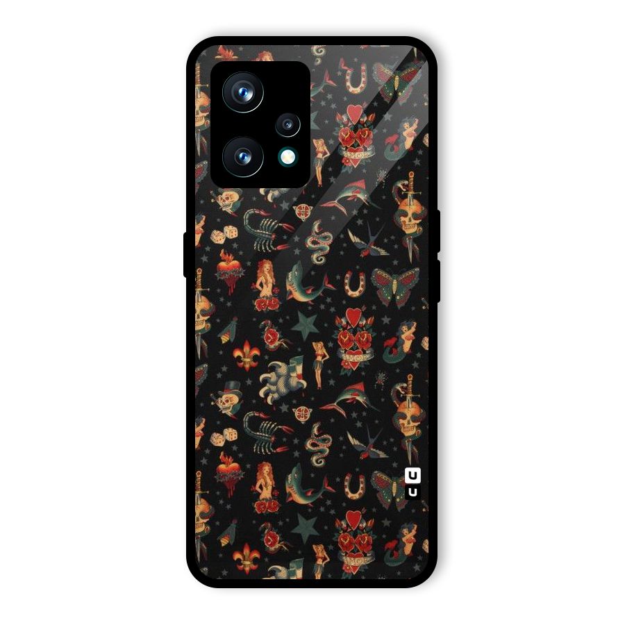 Dark Pattern Glass Back Case for Realme Narzo 50 Pro